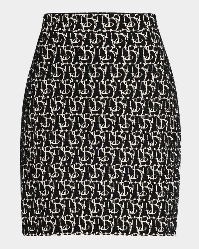 Monogram Knit Mini Skirt